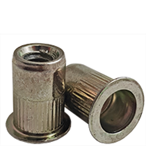 5/16-18 (.150-.312) Steel Large Flange Knurled Body Rivet Nuts Zinc Yellow CR+3 (1600/Bulk Pkg.)