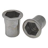 M4-0.70 ISO (2.00-3.30) Aluminum 5056 Hex Rivet Nuts Plain (Metric) (1000/Pkg.)