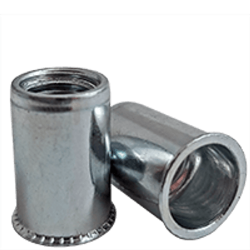 8-32 (.020-.080) Steel Small Flange Smooth Body Rivet Nuts Zinc CR+3 (500/Pkg.)