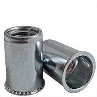 M4 (.020-.080) Steel Small Flange Smooth Body Rivet Nuts Zinc CR+3 (10000/Bulk Pkg.)