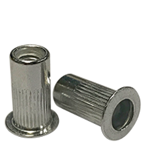 10-32 (.020-.130) Aluminum Large Flange Knurled Body Rivet Nuts (1000/Pkg.)