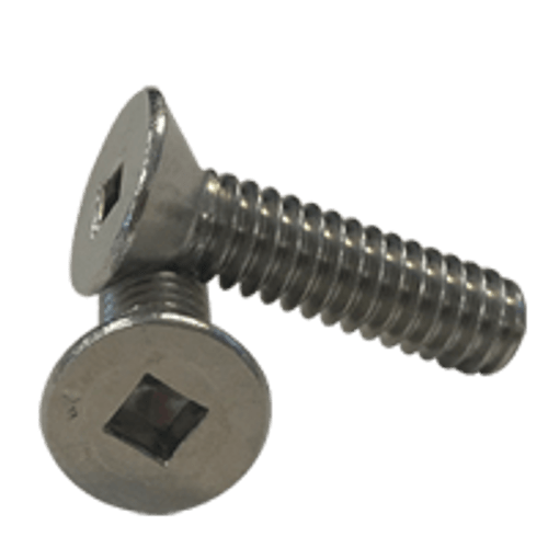#10-24 x 1" (Fully Threaded) Stainless Steel Machine Screws Square Flat Head A2 (18-8) (1000/Pkg.)