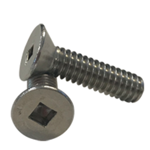 #10-24 x 3/4" (Fully Threaded) Stainless Steel Machine Screws Square Flat Head A2 (18-8) (1000/Pkg.)