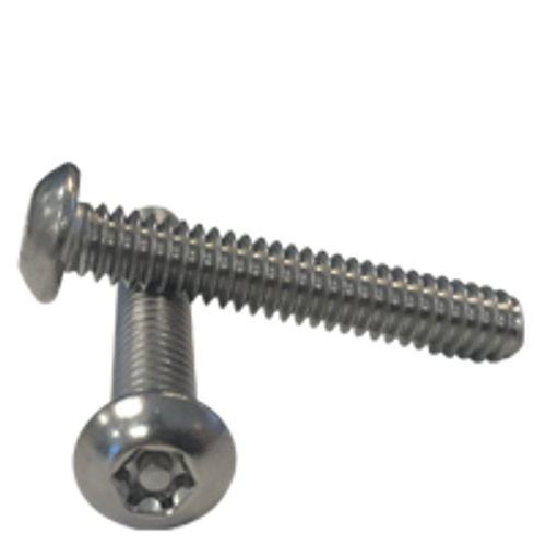 3/8"-16 x 1" (Fully Threaded) T45 Drive Size 6-Lobe Pin-In Button Head Stainless Steel Machine Screws, Tamper Resistant (18-8) (100/Pkg.)