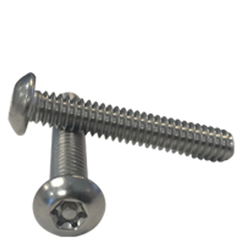 1/4"-20 x 1-1/2" (Fully Threaded) T27 Drive Size 6-Lobe Pin-In Button Head Stainless Steel Machine Screws, Tamper Resistant (18-8) (100/Pkg.)