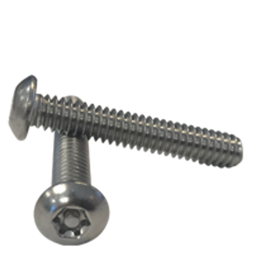 #10-32 x 1-1/2" (Fully Threaded) T25 Drive Size 6-Lobe Pin-In Button Head Stainless Steel Machine Screws, Tamper Resistant (18-8) (1500/Bulk Pkg.)