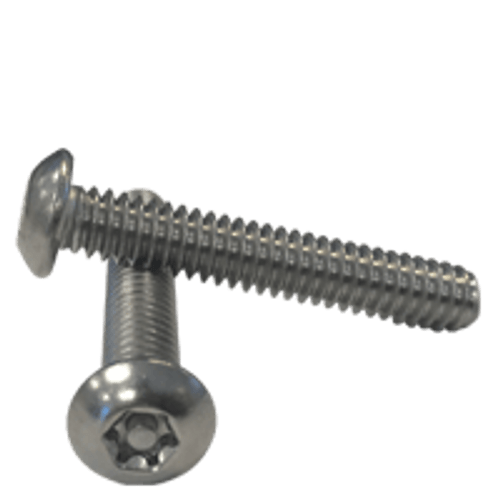 #10-32 x 1-1/4" (Fully Threaded) T25 Drive Size 6-Lobe Pin-In Button Head Stainless Steel Machine Screws, Tamper Resistant (18-8) (2000/Bulk Pkg.)