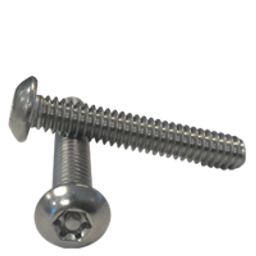 #10-24 x 1/4" (Fully Threaded) T25 Drive Size 6-Lobe Pin-In Button Head Stainless Steel Machine Screws, Tamper Resistant (18-8) (500/Pkg.)