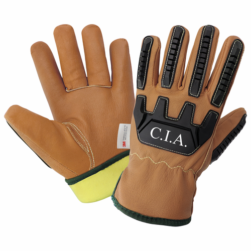 C.I.A Impact, Oil, Water, Cut, and Flame Resistant Goatskin Leather Glove Size 7(S) 12 Pair, #CIA3800INT-7(S)