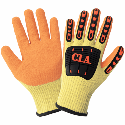 Vise Gripter C.I.A. - Cut and Impact Resistant Rubber-Dipped Palm High-Visibility Glove Size 8(M) 12 Pair, #CIA600KV-8(M)
