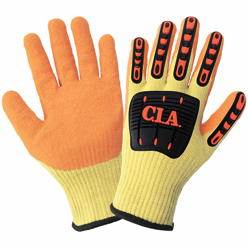 Vise Gripter C.I.A. - Cut and Impact Resistant Rubber-Dipped Palm High-Visibility Glove Size 10(XL) 12 Pair, #CIA600KV-10(XL)