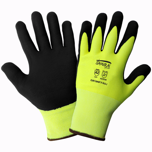 Samurai Glove High-Visibility Cut Resistant Anti-static/Electrostatic Compliant for ESD Protection Coated Glove Size 7(S) 12 Pair, #CR18NFT-7(S)