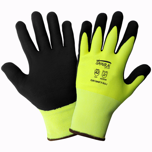 Samurai Glove High-Visibility Cut Resistant Anti-static/Electrostatic Compliant for ESD Protection Coated Glove Size 8(M) 12 Pair, #CR18NFT-8(M)