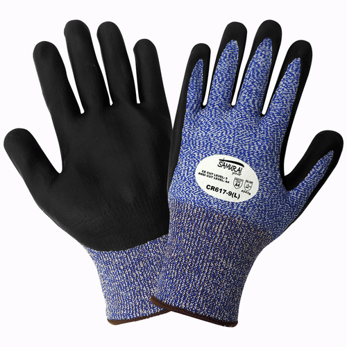 Samurai Glove Cut Resistant Nitrile Palm Coated Glove Size 8(M) 12 Pair, #CR617-8(M)