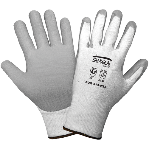 Samurai Glove- White Cut Resistant Polyurethane Coated Glove Size 11(2XL) 12 Pair, #PUG-313-11(2XL)