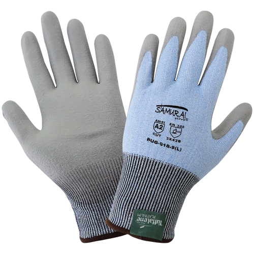 Samurai Glove Lightweight PU-Coated Cut Resistant Glove Free from Enhancements- Size 7(S) 12 Pair, #PUG-918-7(S)