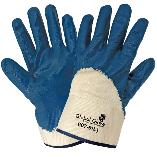 Solid Nitrile Three-Quarter Dipped Glove Size 10(XL) 12 Pair, #607-10(XL)