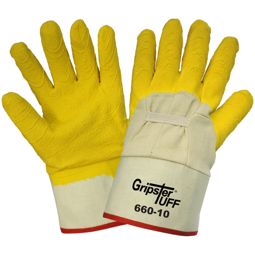 Gripter Tuff - Cotton Canvas Rubberized Safety Glove One Size 12 Pair, #660