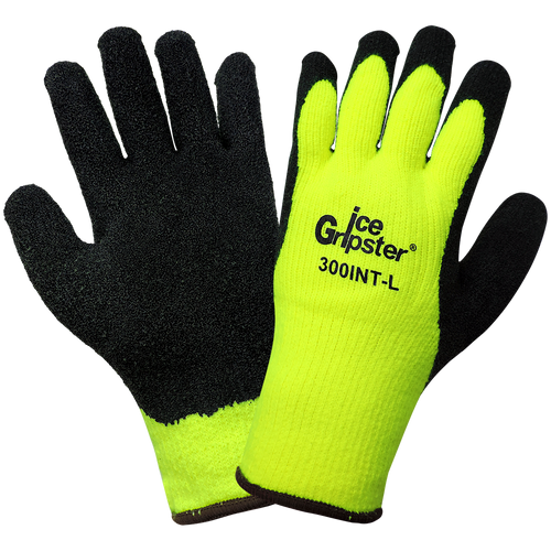 Ice Gripter - High-Visibility Etched Latex Rubber-Dipped Palm Glove Size 7(S) 12 Pair, #300INT-7(S)