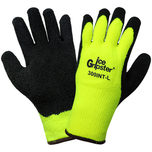 Ice Gripter - High-Visibility Etched Latex Rubber-Dipped Palm Glove Size 8(M) 12 Pair, #300INT-8(M)