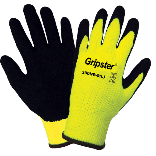 Gripter - High-Visibility Etched Rubber-Dipped Palm Glove Size 10(XL) 12 Pair, #300NB-10(XL)