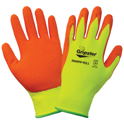 Gripter - High-Visibility Rubber-Dipped Glove Size 11(2XL) 12 Pair, #360HV-11(2XL)