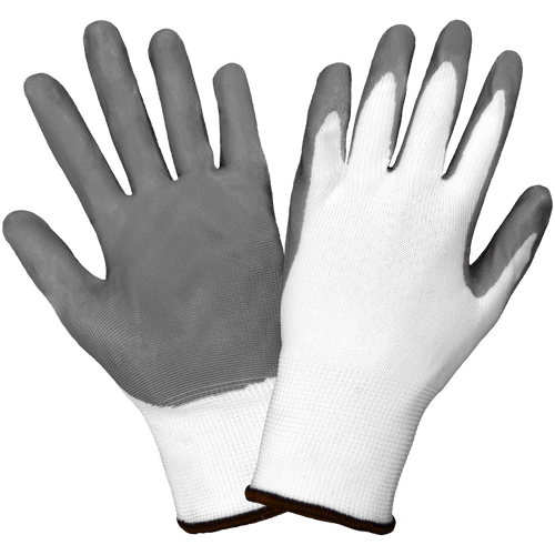 Economy Ultra-light Gray Nitrile Polyester Glove Size 10(XL) 12 Pair, #550E-10(XL)