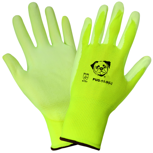 High-Visibility Polyurethane Coated Glove Size 7(S) 12 Pair, #PUG-11-7(S)