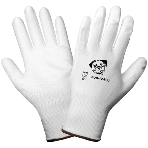 White ESD Anti-Static/Electrostatic Compliant Lightweight Polyurethane-Coated Glove Size 8(M) 12 Pair, #PUG-12-8(M)