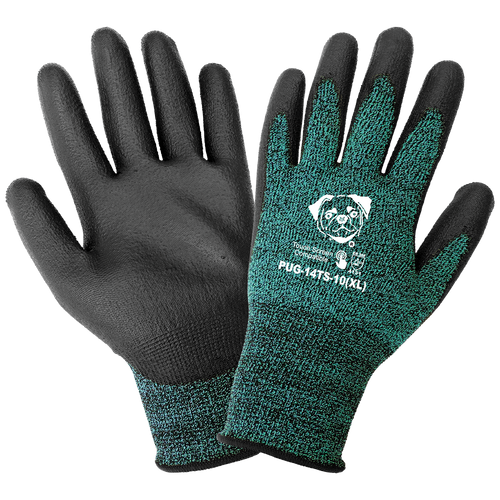 Green Touch-Screen Polyurethane-Coated Glove Size 7(S) 12 Pair, #PUG-14TS-7(S)