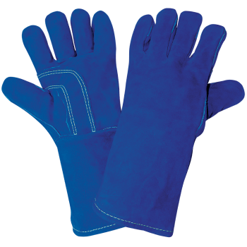 Left-Handed Blue Premium Split Leather Welders Glove Size 9(L) 12 Pair, #1200KB-LH