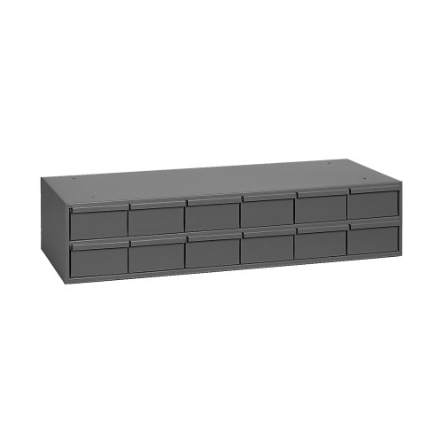 Durham Mfg Heavy-Duty Steel Storage Cabinet, 12 Drawer, 33-13/16"W x 11-11/16"D x 7-3/8"H, Gray, DM-013-95 (1/Ea)