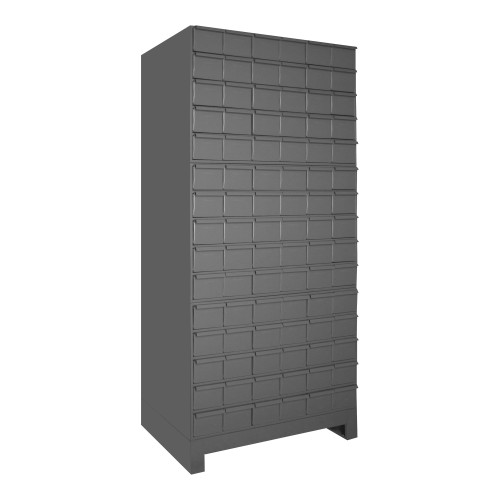 Durham Mfg Heavy-Duty Steel Storage Cabinet w/ Base, 90 Drawer, 34 x 12-1/4 x 68-3/8, Gray, DM-026-95 (1/Ea)