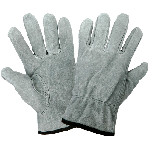 Gray Split Cowhide Leather Drivers Glove with Keystone Thumb- Size 7(S) 12 Pair, #3200S-7(S)