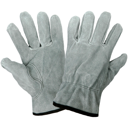 Gray Split Cowhide Leather Drivers Glove with Keystone Thumb- Size 10(XL) 12 Pair, #3200S-10(XL)