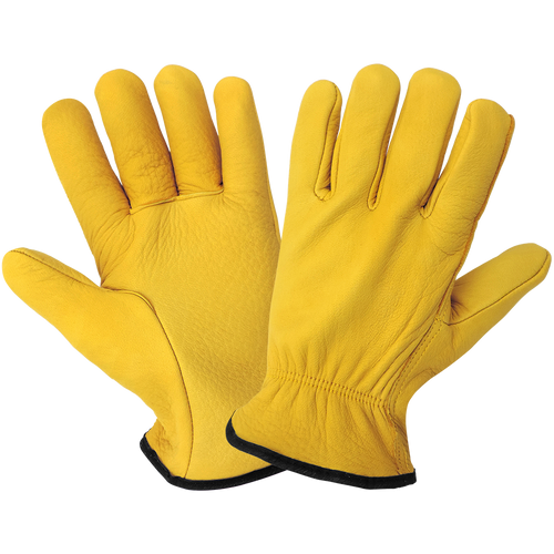 Standard Grade Unlined Deerskin Driver Style Glove with Straight Thumb- Size 10(XL) 12 Pair, #3200DST-10(XL)