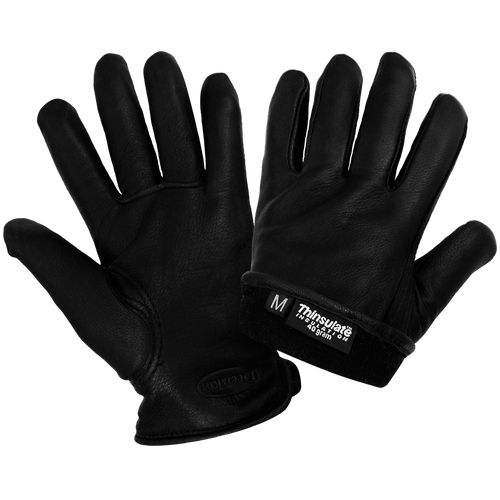 Premium Grade Black deerskin Glove with 3M Thinsulate Insulation- Size 7(S) 12 Pair, #3200DTHB-7(S)