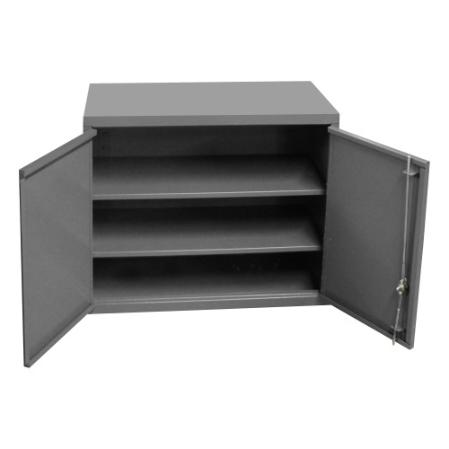 Durham Mfg Heavy-Duty Utility Storage Cabinet, 3 Shelf, 35-7/8"W x 13-11/16"D x 27"H, Gray, DM-071SD-95 (1/Ea)