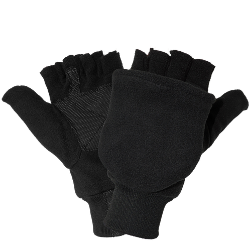 Insulated Fleece Fingerless Flip-Up Mittens- Size 9(L) 12 Pair, #519INT-9(L)