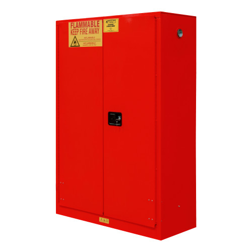 Durham Mfg Heavy-Duty Steel Flammable Storage Cabinet, FM Approved, 45 Gallon, 2 Door, Manual Close, 2 Shelves, 43"W x 18"D x 65"H, Red, DM-1045M-17 (1/Ea)