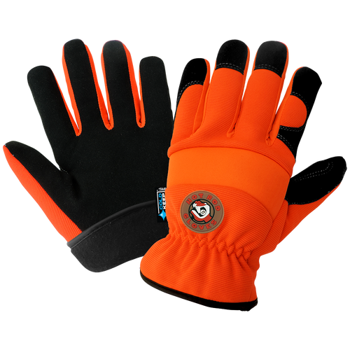 Hot Rod Glove- High-Visibility Orange Insulated Waterproof Drivers Style Glove Size 10(XL) 12 Pair, #HR3222INT-10(XL)