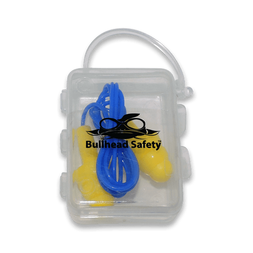 Bullhead Safety Hearing Protection - Lemon Corded Reusable Silicone Earplugs- 100 Pairs per Box, 10 Boxes, #HP-S2