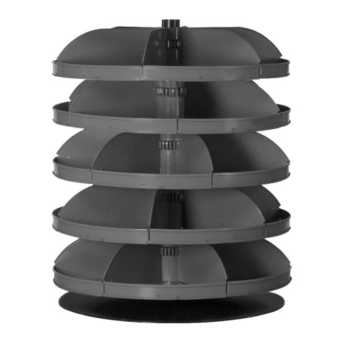 Durham Mfg Heavy-Duty Steel 28" Revolving Rotabin, 5 Shelves, Gray, DM-1205-95 (1/Ea) Durham Mfg Heavy-Duty Steel 28" Revolving Rotabin, 5 Shelves, Gray, DM-1205-95 (1/Ea)