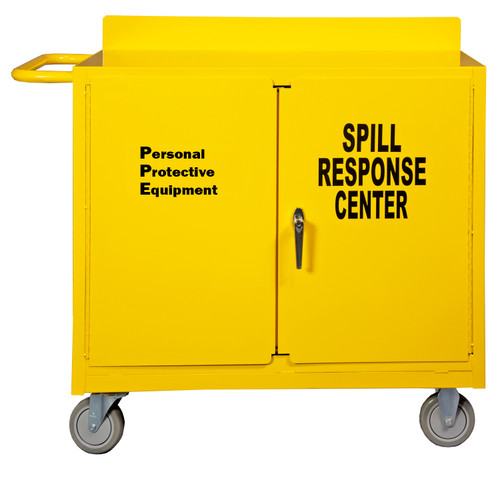 Durham Mfg Heavy-Duty Steel Spill Control/PPE/Respirator Storage Cabinet, 1 Shelf, 42-1/8"W x 18-1/4"D x 36-3/8"H, Yellow, DM-2210-50 (1/Ea)