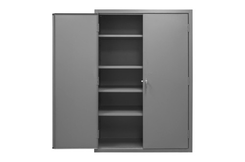 Durham Mfg Heavy-Duty Steel Cabinet, 16 Gauge, 4 Shelves, 2 Doors, 48"W x 24"D x 72"H, Gray, DM-2502-4S-95 (1/Ea) Durham Mfg Heavy-Duty Steel Cabinet, 16 Gauge, 4 Shelves, 2 Doors, 48"W x 24"D x 72"H, Gray, DM-2502-4S-95 (1/Ea)