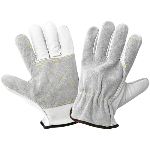 Premium Goatskin Palm and Split Cowhide Back Drivers Glove Size 9(L) 12 Pair, #3150G-9(L)