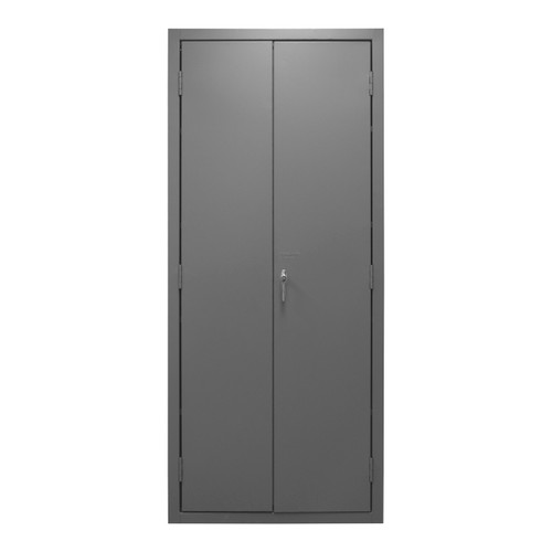 Durham Mfg Heavy-Duty Steel Cabinet, 16 Gauge, 4 Shelves, 2 Doors, 36"W x 18"D x 84"H, Gray, DM-2603-4S-95 (1/Ea)