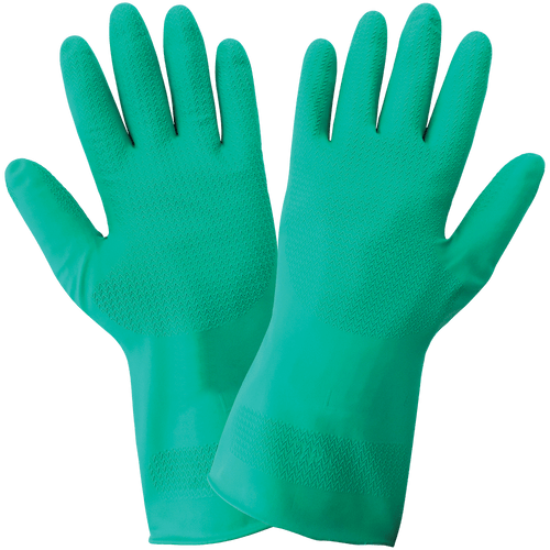 Ambidextrous 11-Mil Unlined Green Nitrile Wave Pattern Grip Unsupported Glove Size 7(S) 12 Pair, #511AMB-7(S)