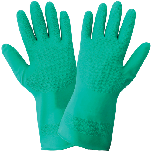 Ambidextrous 11-Mil Unlined Green Nitrile Wave Pattern Grip Unsupported Glove Size 8(M) 12 Pair, #511AMB-8(M)