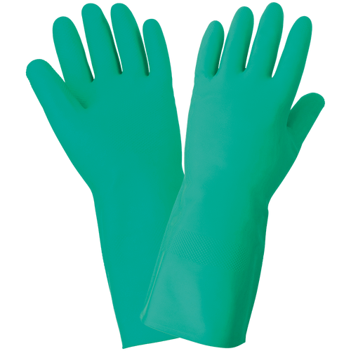 Unlined 12-Mil Green Nitrile Raised Diamond Pattern Grip Unsupported Glove Size 8(M) 12 Pair, #515-8(M)